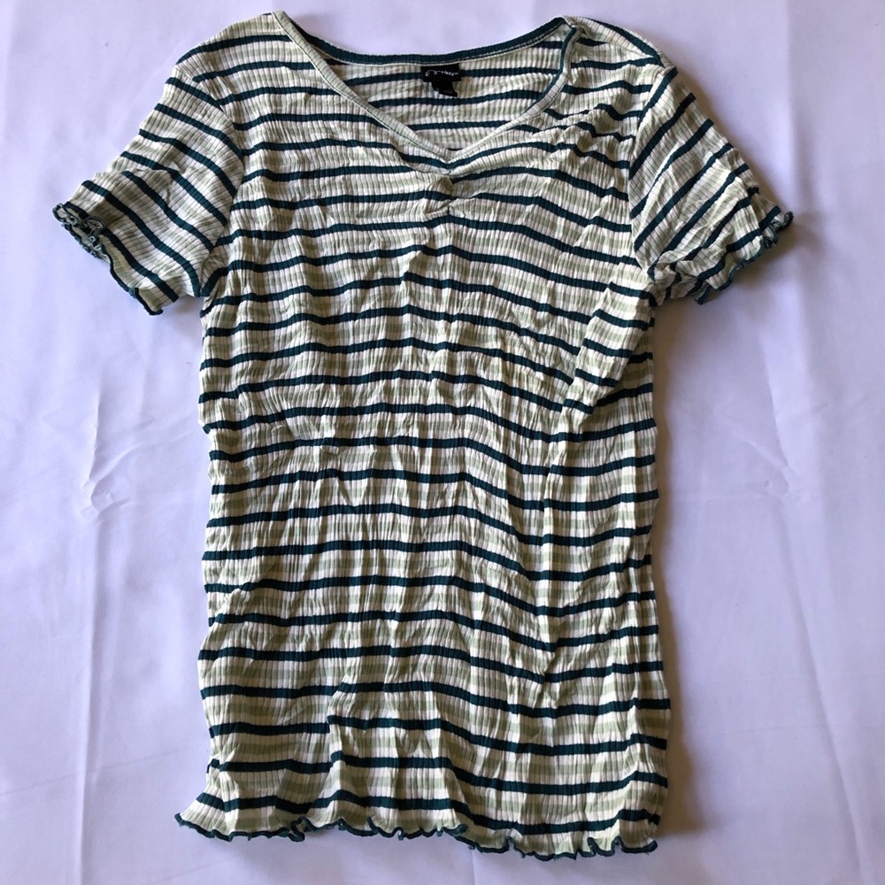 Women Art & Class Size XL Green And White Color Top - 1124